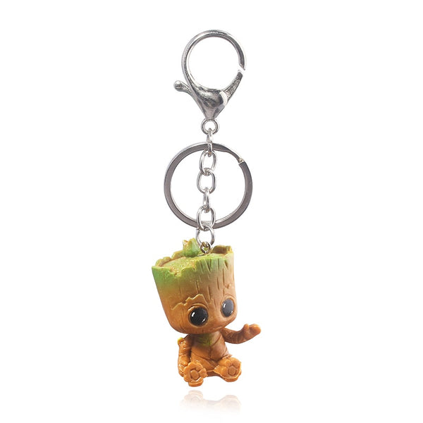 Rongji jewelry Guardians of the galaxy i am Groot Keychains Keyring Logo fashion Jewelry Accessories