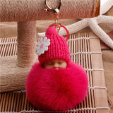 Sleeping Baby Doll Ball Key Chain Car Keyring Holder Bag Pendant Charm Keychain Plush Fur New Cute Women Key