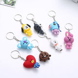 Kpop bts-bangtan boys "Suga" "TATA" etc Personalized Cute Cartoon Keychain Bags Chain For Women Men Jewelry Bangtan Accessories