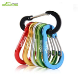 Booms Fishing CC1 6Pcs Aluminum Alloy Carabiner Keychain Outdoor Camping Climbing Snap Clip Lock Buckle Hook Fishing Tool 6 Color