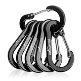 Booms Fishing CC1 6Pcs Aluminum Alloy Carabiner Keychain Outdoor Camping Climbing Snap Clip Lock Buckle Hook Fishing Tool 6 Color