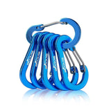 Booms Fishing CC1 6Pcs Aluminum Alloy Carabiner Keychain Outdoor Camping Climbing Snap Clip Lock Buckle Hook Fishing Tool 6 Color