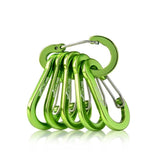 Booms Fishing CC1 6Pcs Aluminum Alloy Carabiner Keychain Outdoor Camping Climbing Snap Clip Lock Buckle Hook Fishing Tool 6 Color