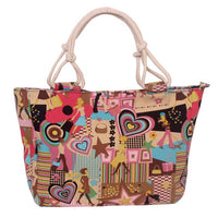 [test 3] 2019 Fashion Folding Women Big Size Handbag Tote Ladies Casual Flower Printing Canvas Graffiti Shoulder Bag Beach Bolsa Feminina